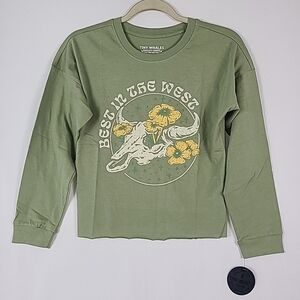 NEW Tiny Whales Best In The West Green Long Sleeve T-shirt size 4 Orig. $38